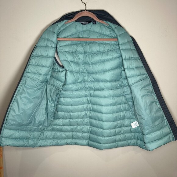 Lands’ End Ultralight Long Down Vest Women's Size Medium Petite Navy Blue - Picture 6 of 9